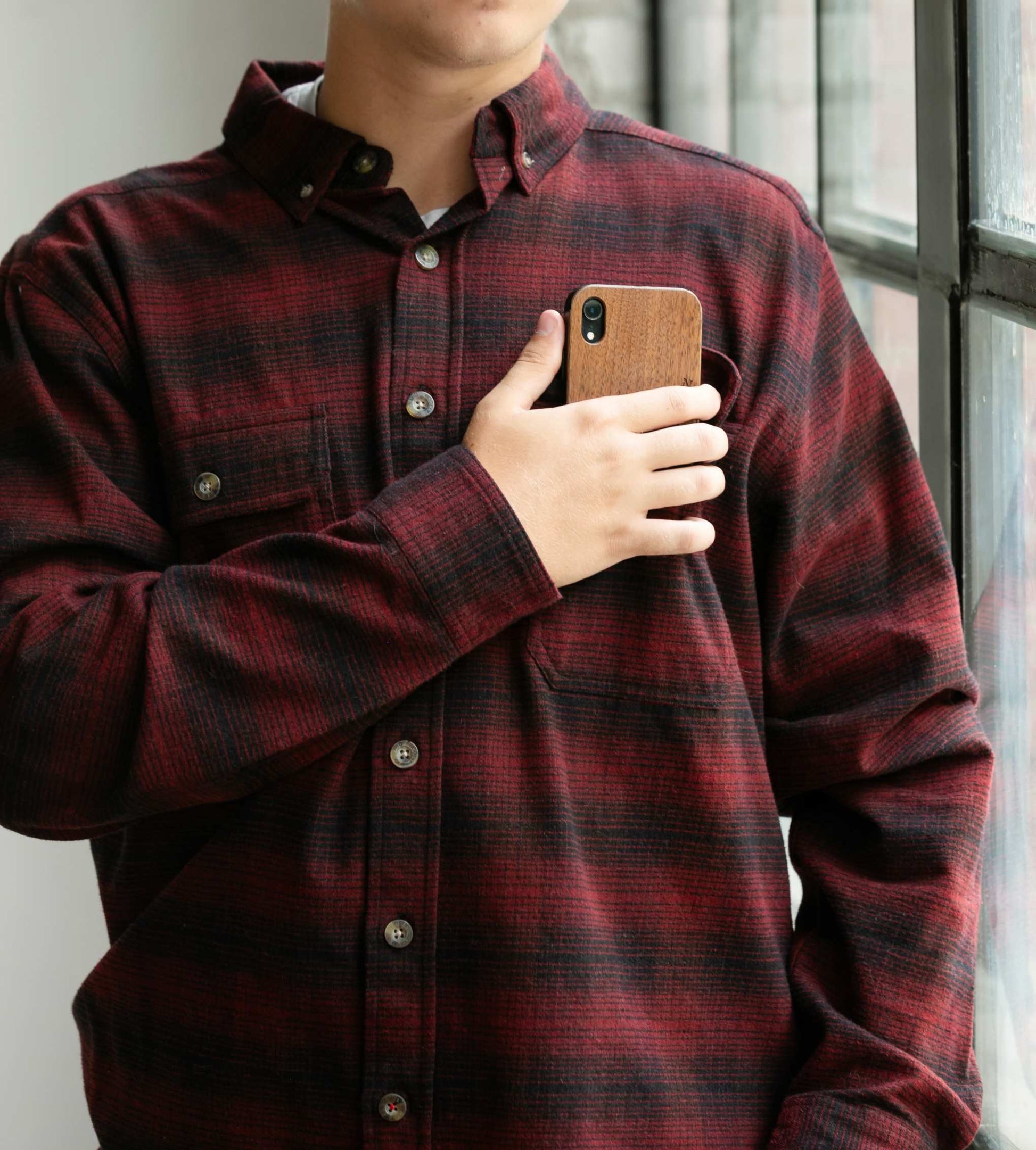 Flannel_Button_Down_Dark_Red_for_men