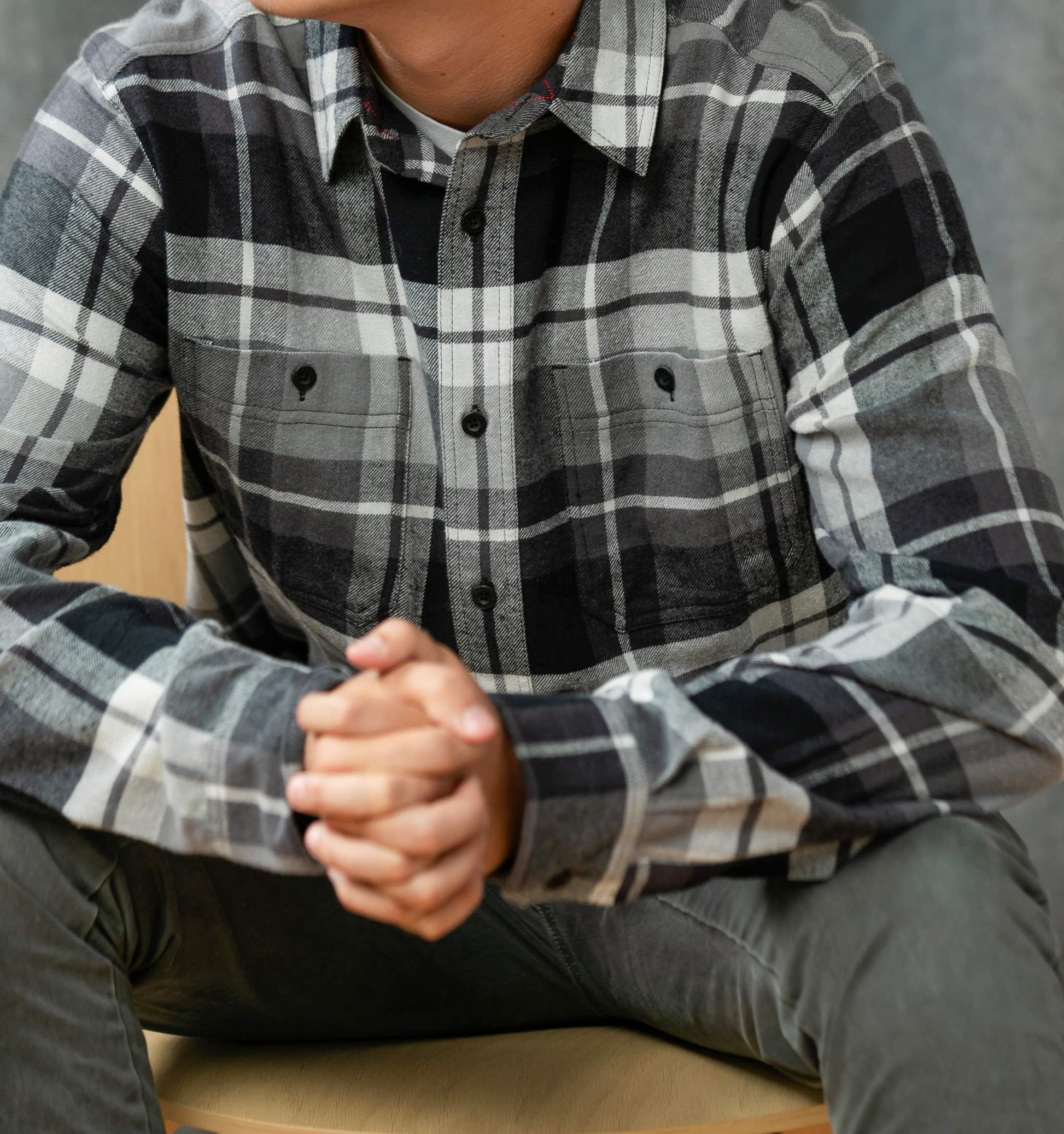 black_and_white_plaid_shirt