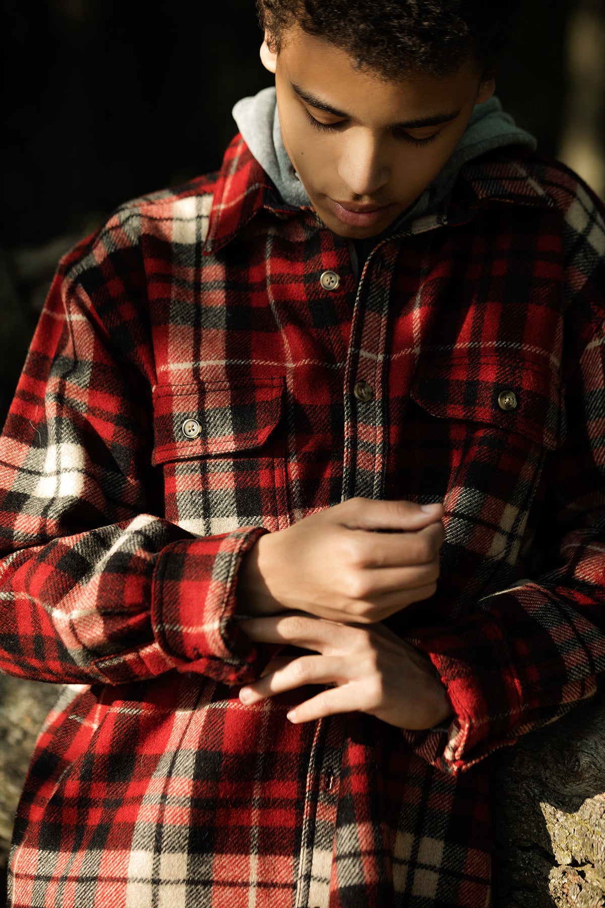 Wool Full Shirts for Men Long-Sleeve TOS Slim Fit Formal