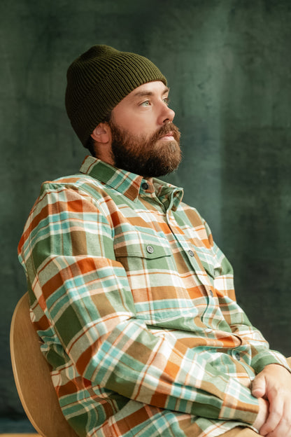 Mens Flannel Shirt 7 OZ |Modern Fit | Tall Woolly Dry Goods