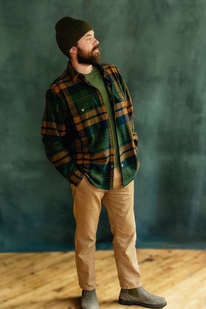 Mens Flannel Shirtjac 9 OZ | Classic Fit | Tall Woolly Dry Goods