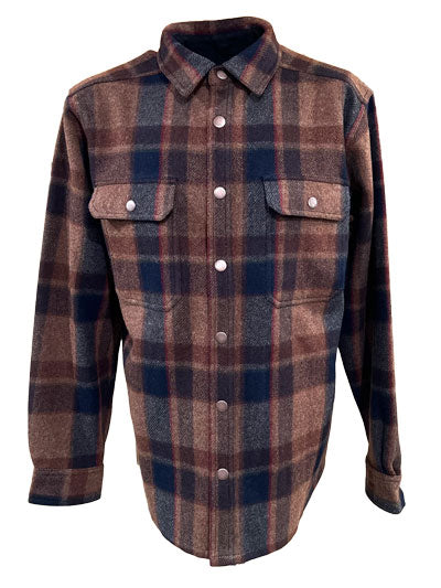 Wool Plaid Shirtjac Snap Closure 11.5 OZ - Reg