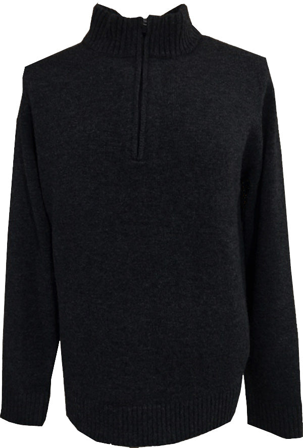 Men's Lambswool/Nylon Solid Quarter Zip Sweater