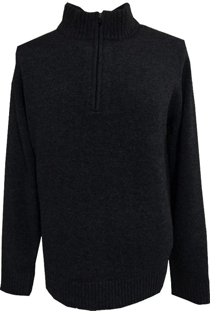 Men's Lambswool/Nylon Solid Quarter Zip Sweater