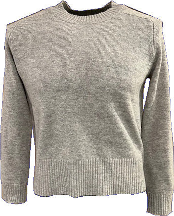 Women's Lambswool/Nylon Solid Crew Sweater