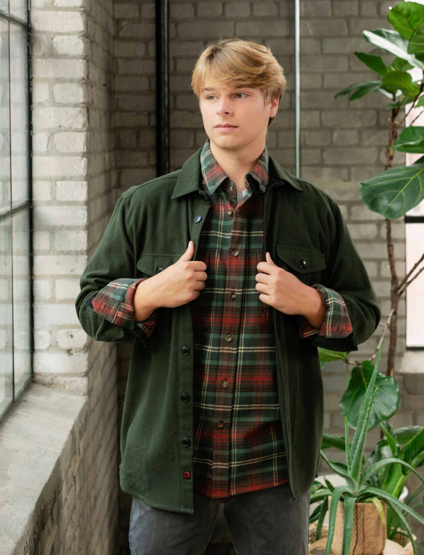 mens_green_flannel_shirt_For_sale